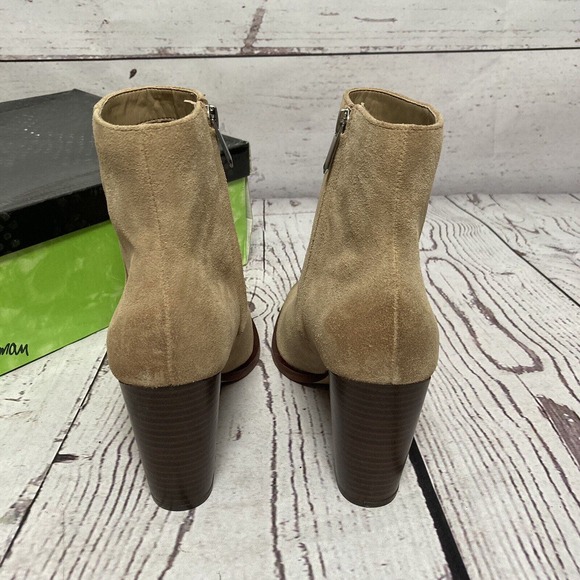 Sam Edelman Boots Womens Size 9M Brown Blake Oatmeal Suede Block Heel‎ - Picture 4 of 9